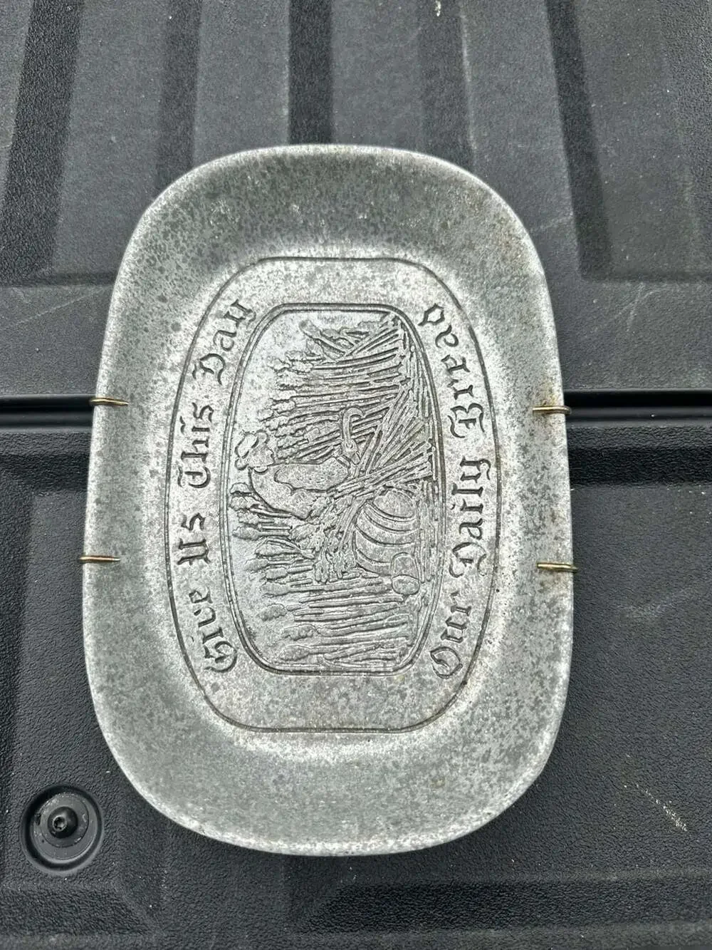 C.C. Campbell Vintage Pewter 'Give Us This Day Our Daily Bread' Serving Tray